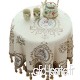 Petite nappe ronde de style européen  housse de table ronde en tissu à fleurs  nappe en coton et lin Couleur : Beige  taille : 160cm - B07PKL9V5C